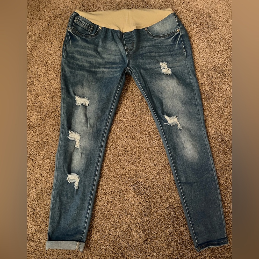 Distressed Skinny Maternity Jeans
